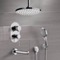 Chrome Tub and Shower Set with Ceiling Rain Shower Head and Hand Shower